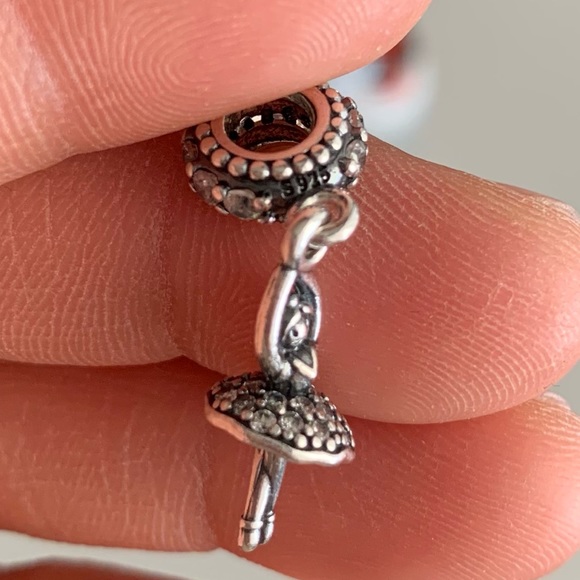 Retired Pandora Ballerina Ballet Dangle Charm 925 with Clear CZ Stones EUC - Picture 8 of 9